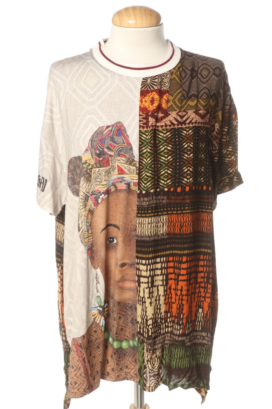 Blouse à manches courtes Desigual de la taille XL, de couleur imprimés