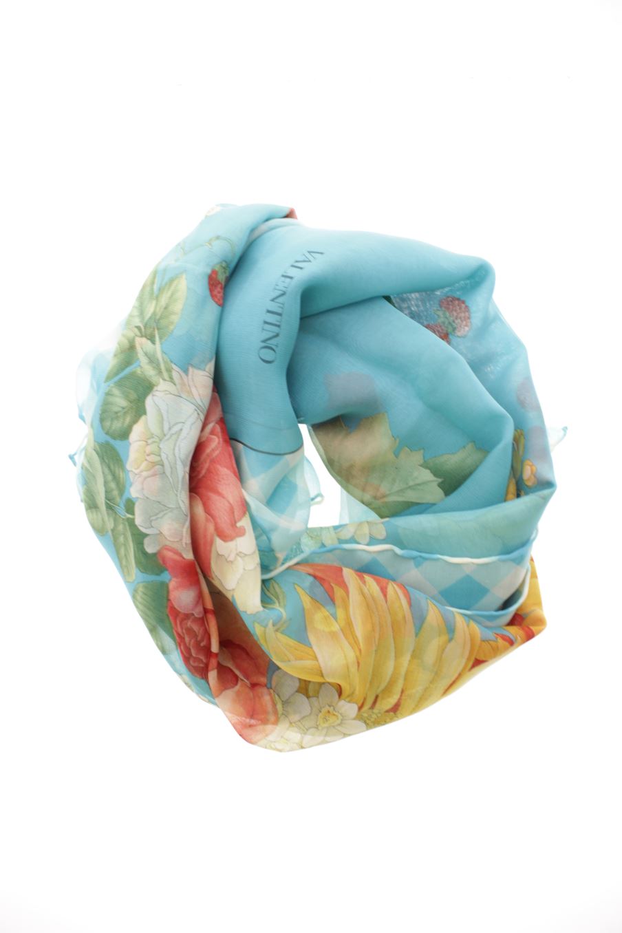 Pañuelo de Valentino de la talla Única, de color flores de seda