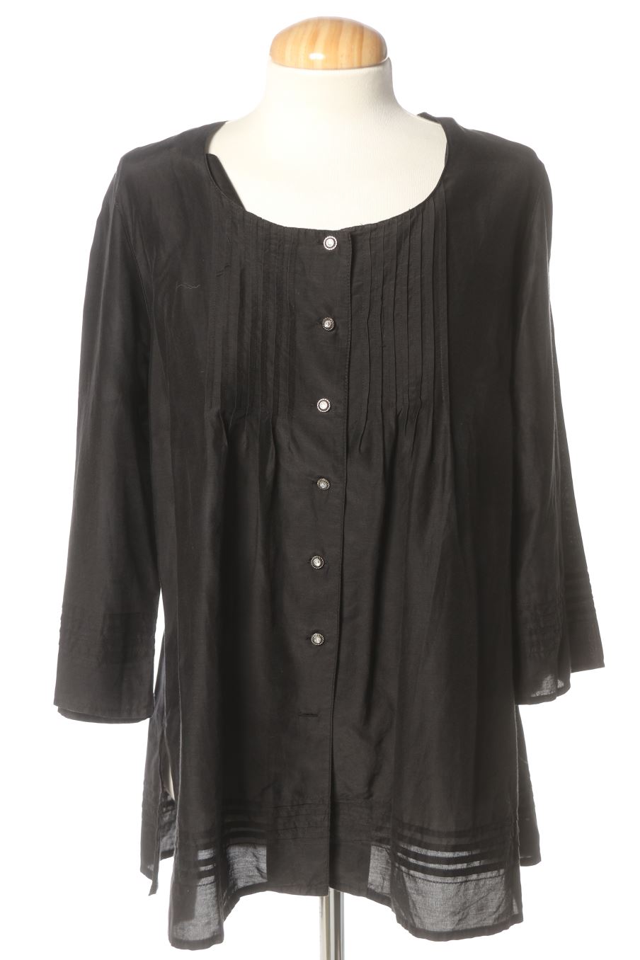 Camisa de PERCENTIL de la talla M, de color negro de seda