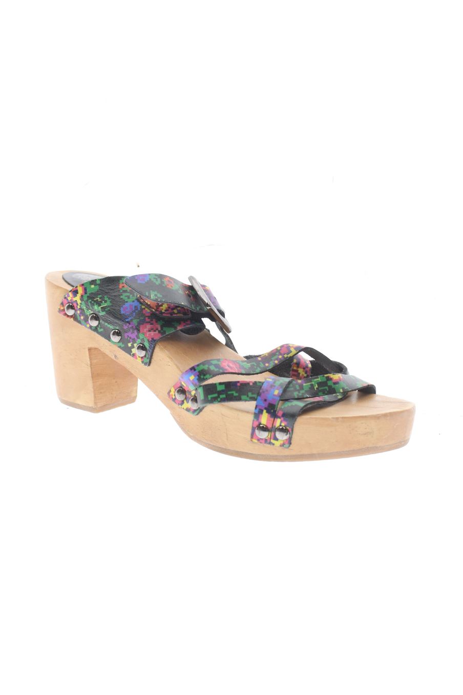 Sandalias tacon de Monoprix de la talla 36, de color flores de