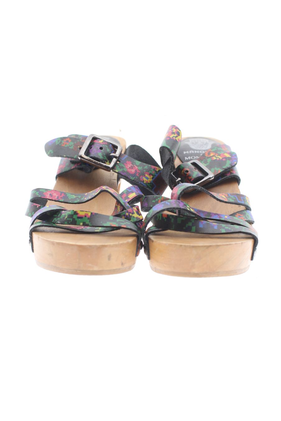 Sandalias tacon de Monoprix de la talla 36, de color flores de