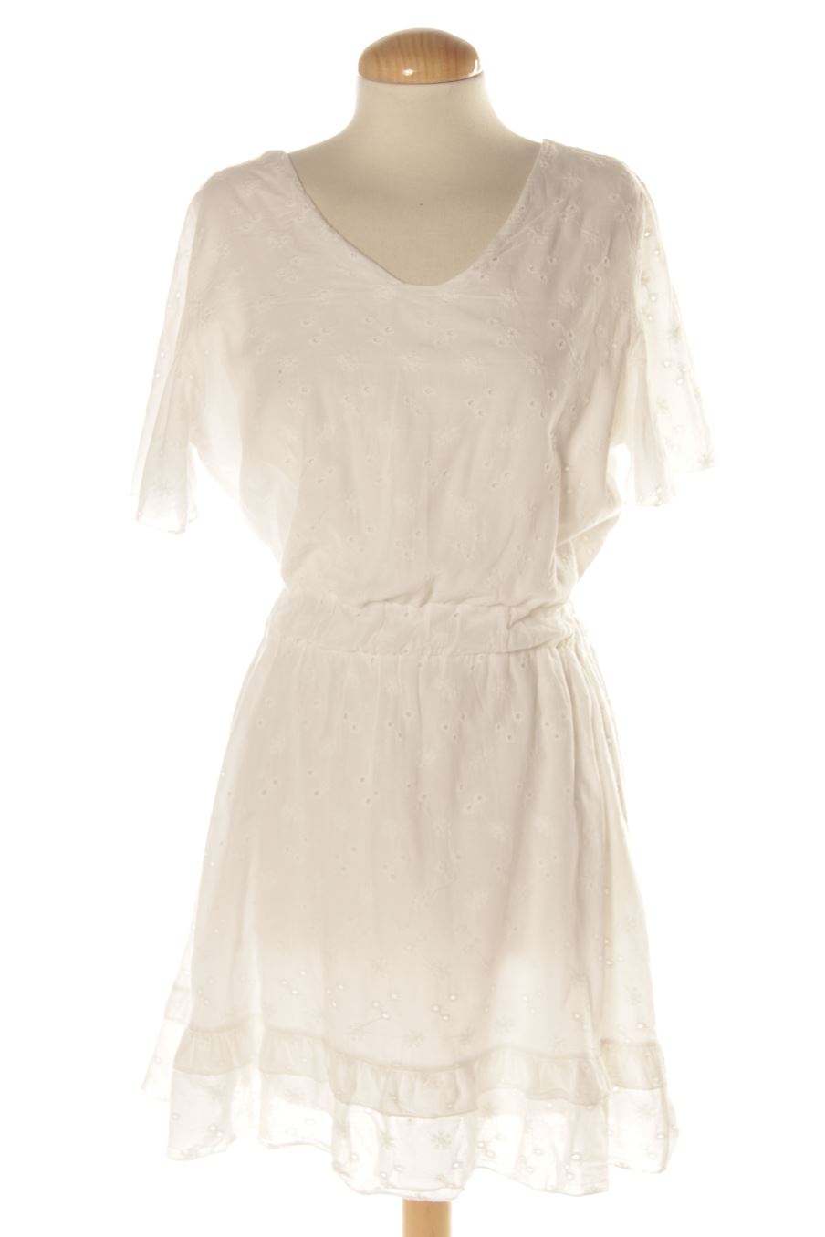 Robe casual SAZALAXA de la taille S, de couleur blanc