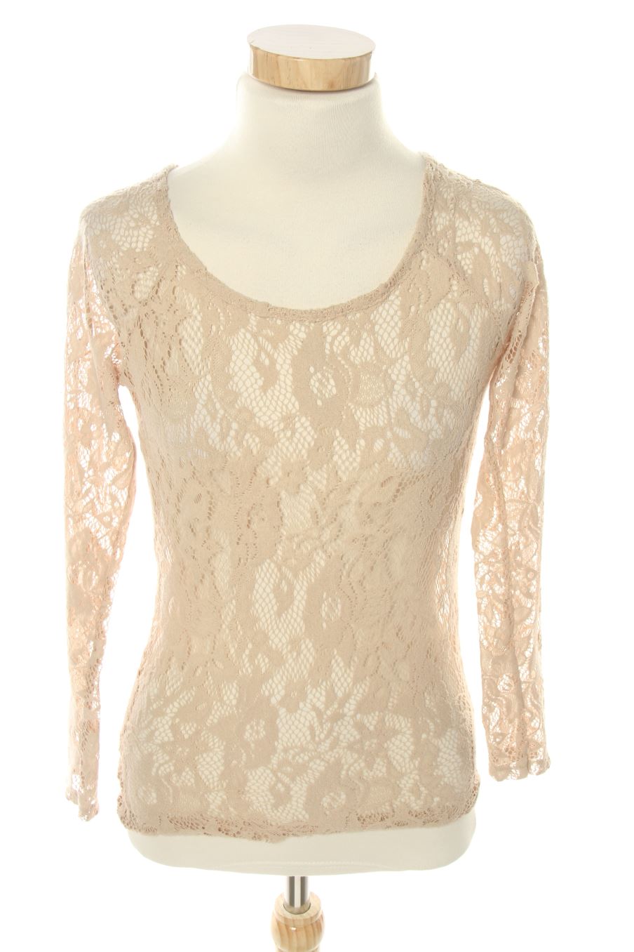 Blusa de manga larga de Trafaluc de la talla S, de color beige