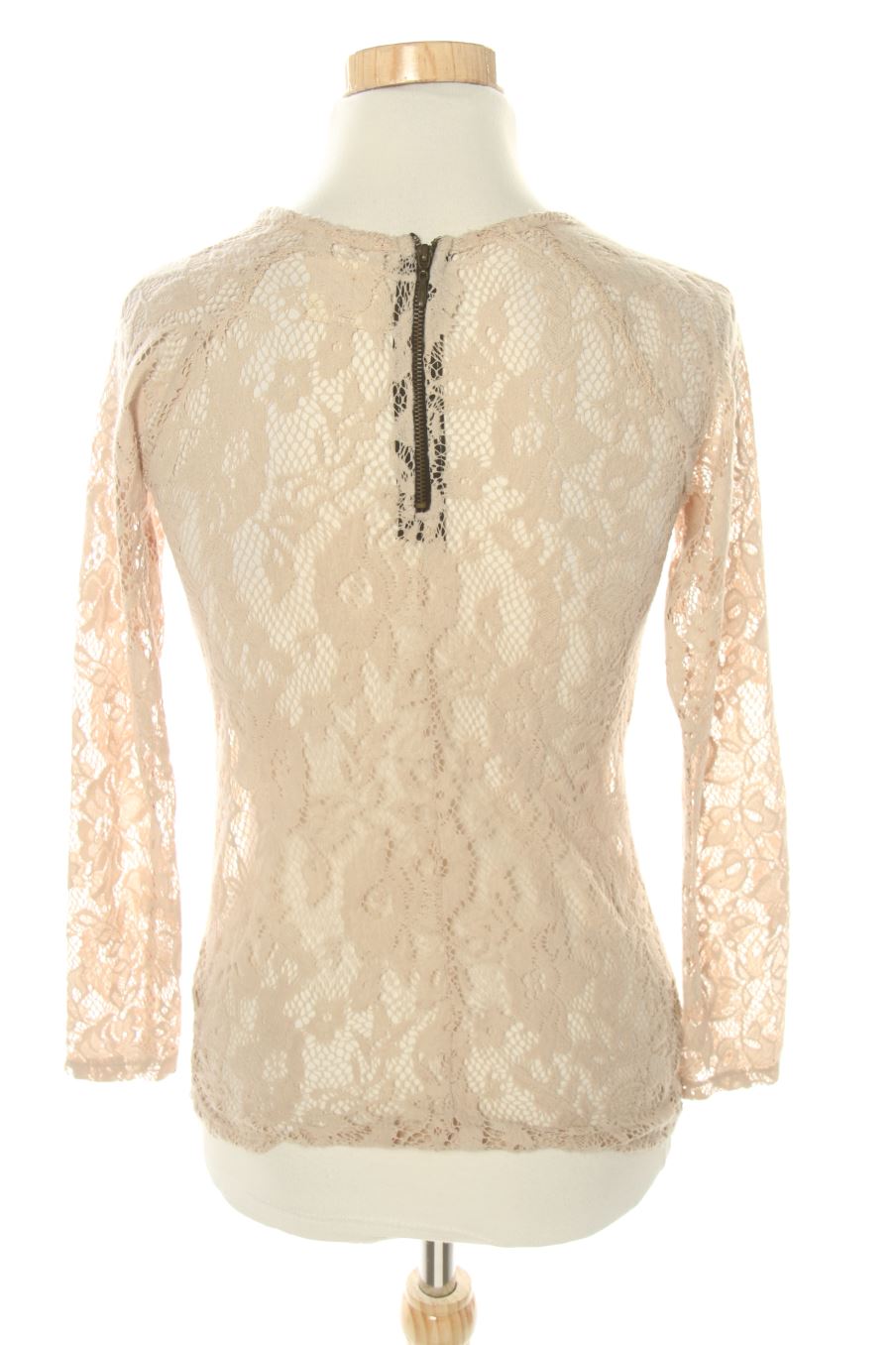 Blusa de manga larga de Trafaluc de la talla S, de color beige