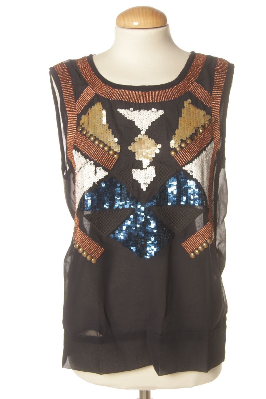 Top Desigual de la taille L, de couleur bleu marine