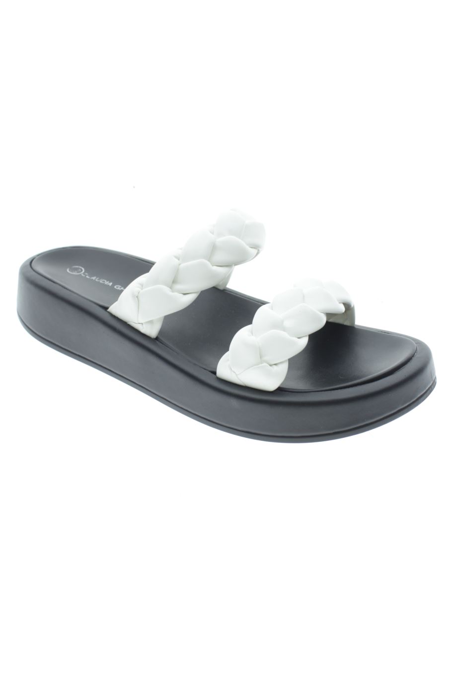 Sandalias planas de claudia ghizzani de la talla 39, de color blanco de