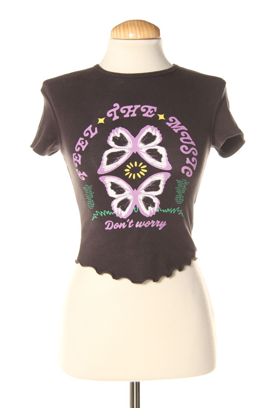 T-shirt Bershka de la taille XS, de couleur gris