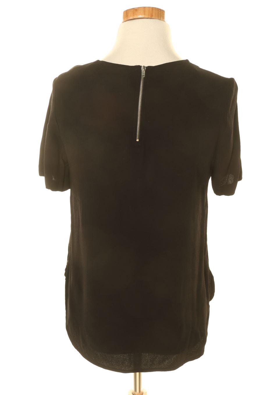 Blusa de manga corta de Zara de la talla XS, de color negro