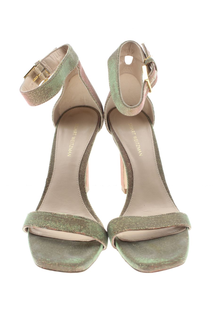 Sandalias tacon de Stuart Weitzman de la talla 38, de color estampado de