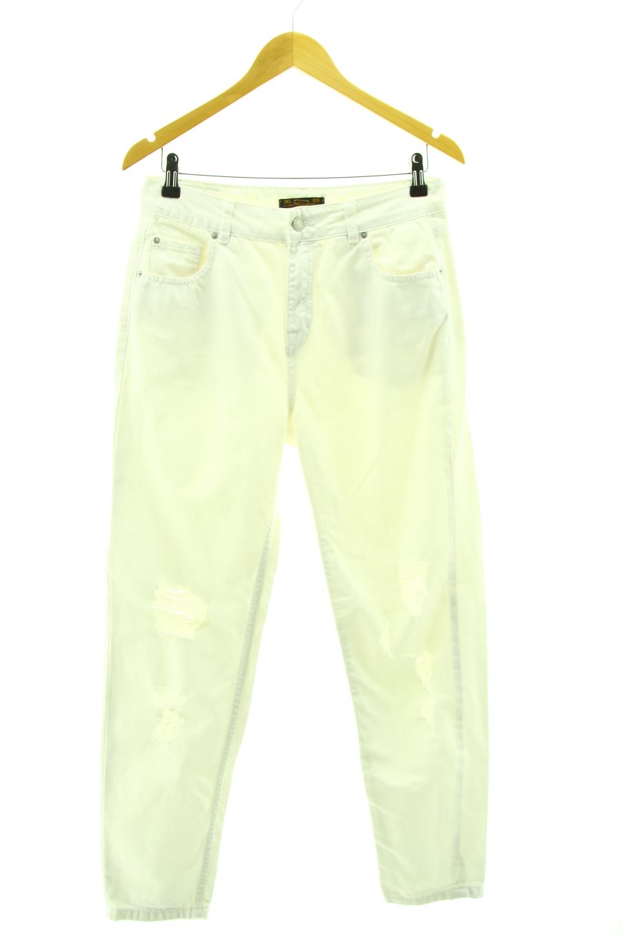 Jeans Pull & Bear de la taille 38, de couleur blanc de denim