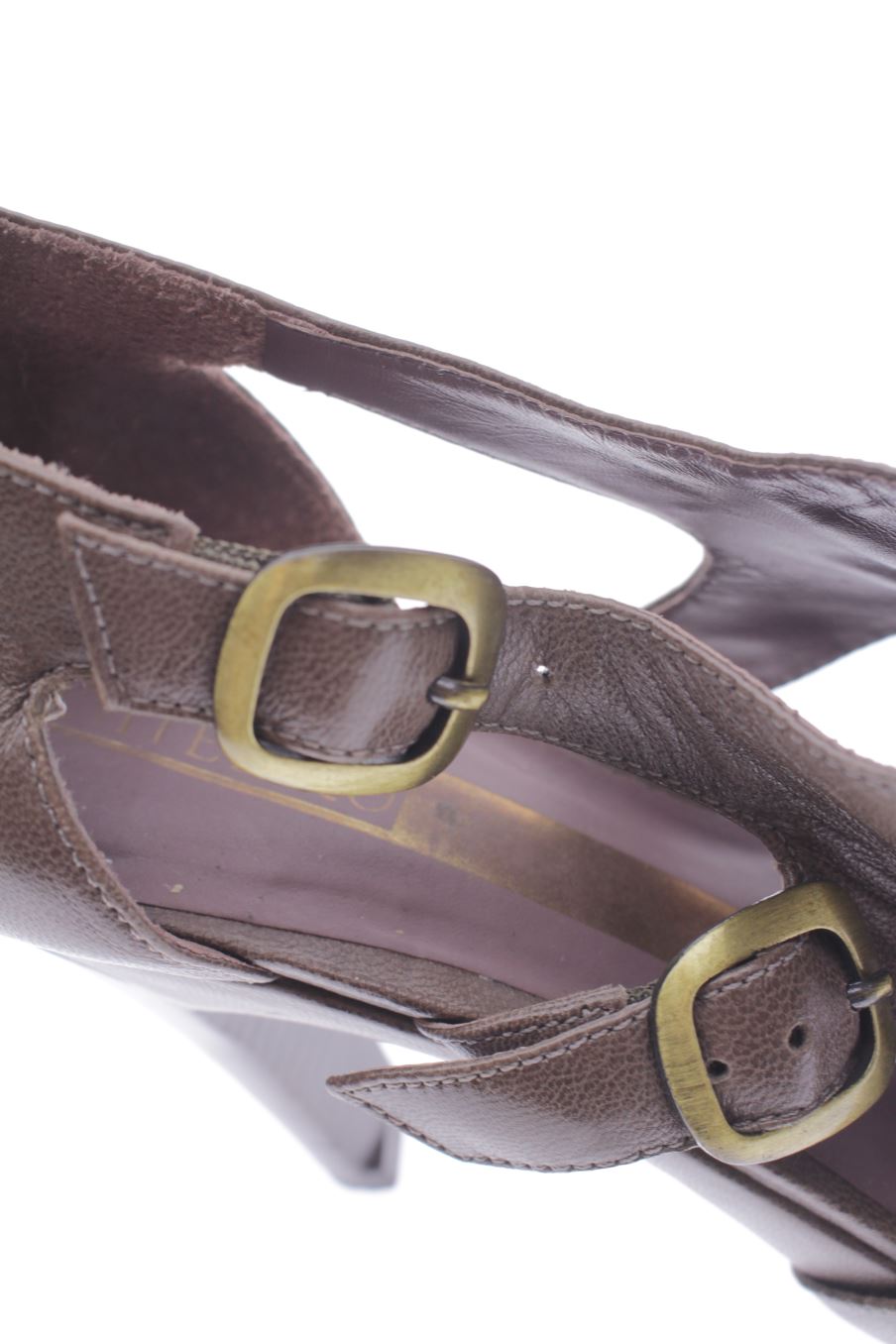 Sandalias tacon de Miezko de la talla 37, de color marrón de
