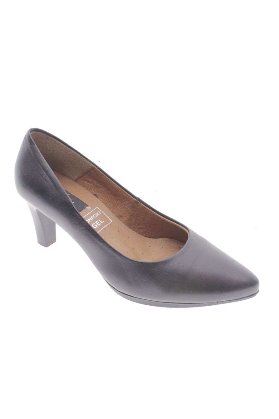 Zapatos de tacon de Menorca pell de la talla 37, de color negro de