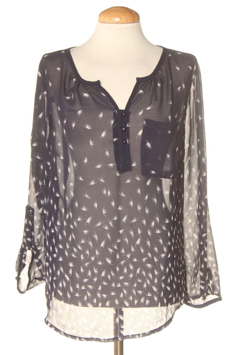 Blouse à manches longues La morena de la taille 40, de couleur bleu marine