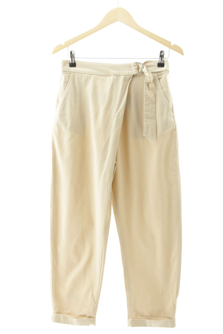 Pantaloni de Zara de la talla XS, de color beige