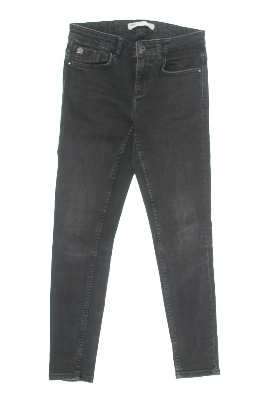 Vaqueros de Zara de la talla 36, de color gris de ropa vaquera