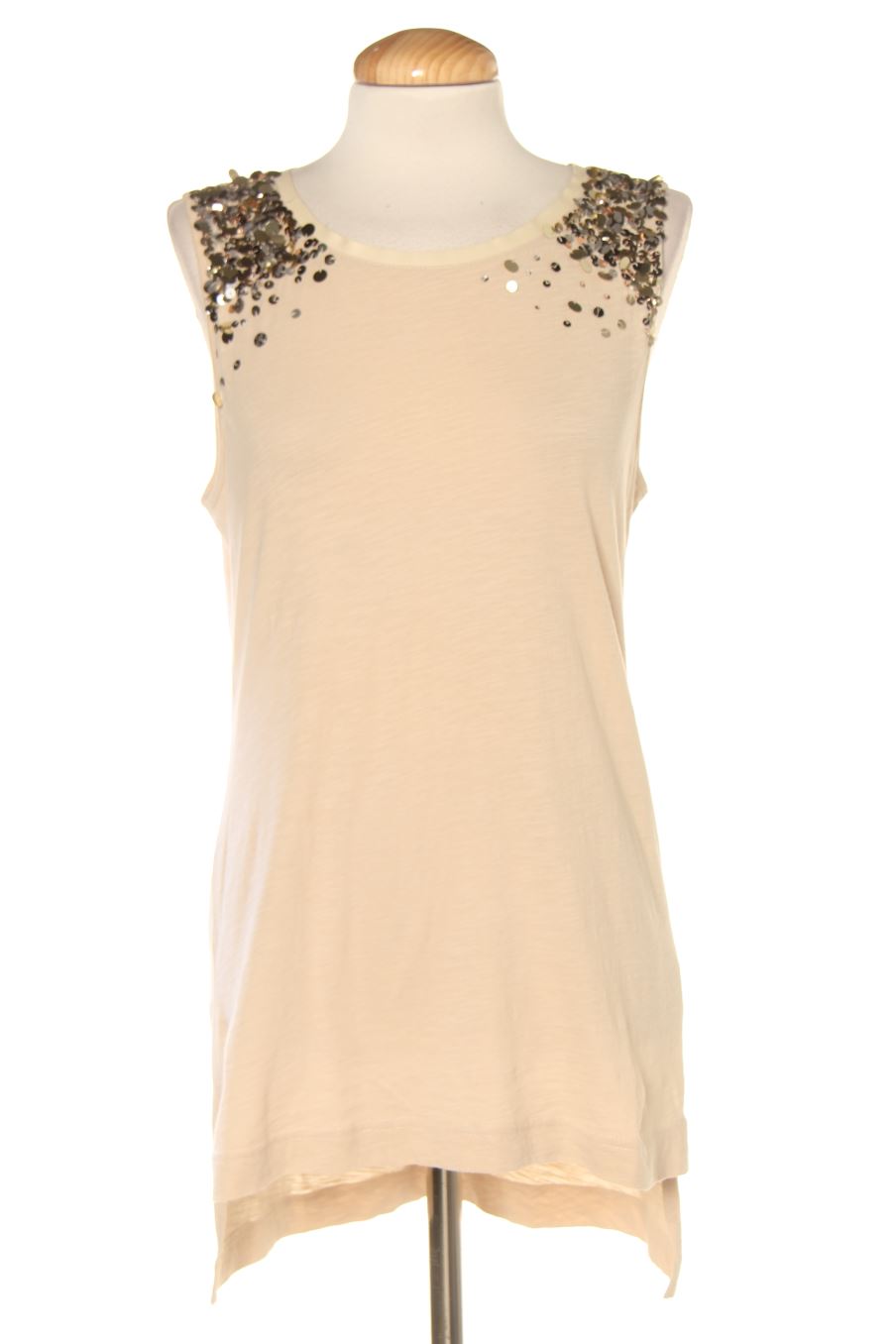 Camiseta sin mangas de PERCENTIL de la talla S, de color beige