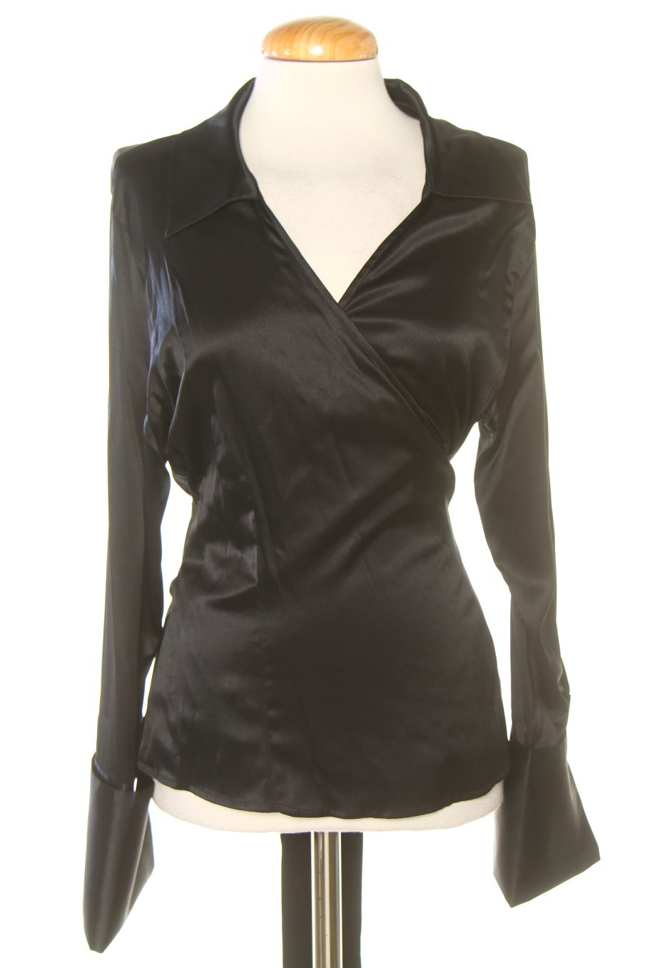 Blouse à manches longues Tintoretto de la taille 40, de couleur noir de soie