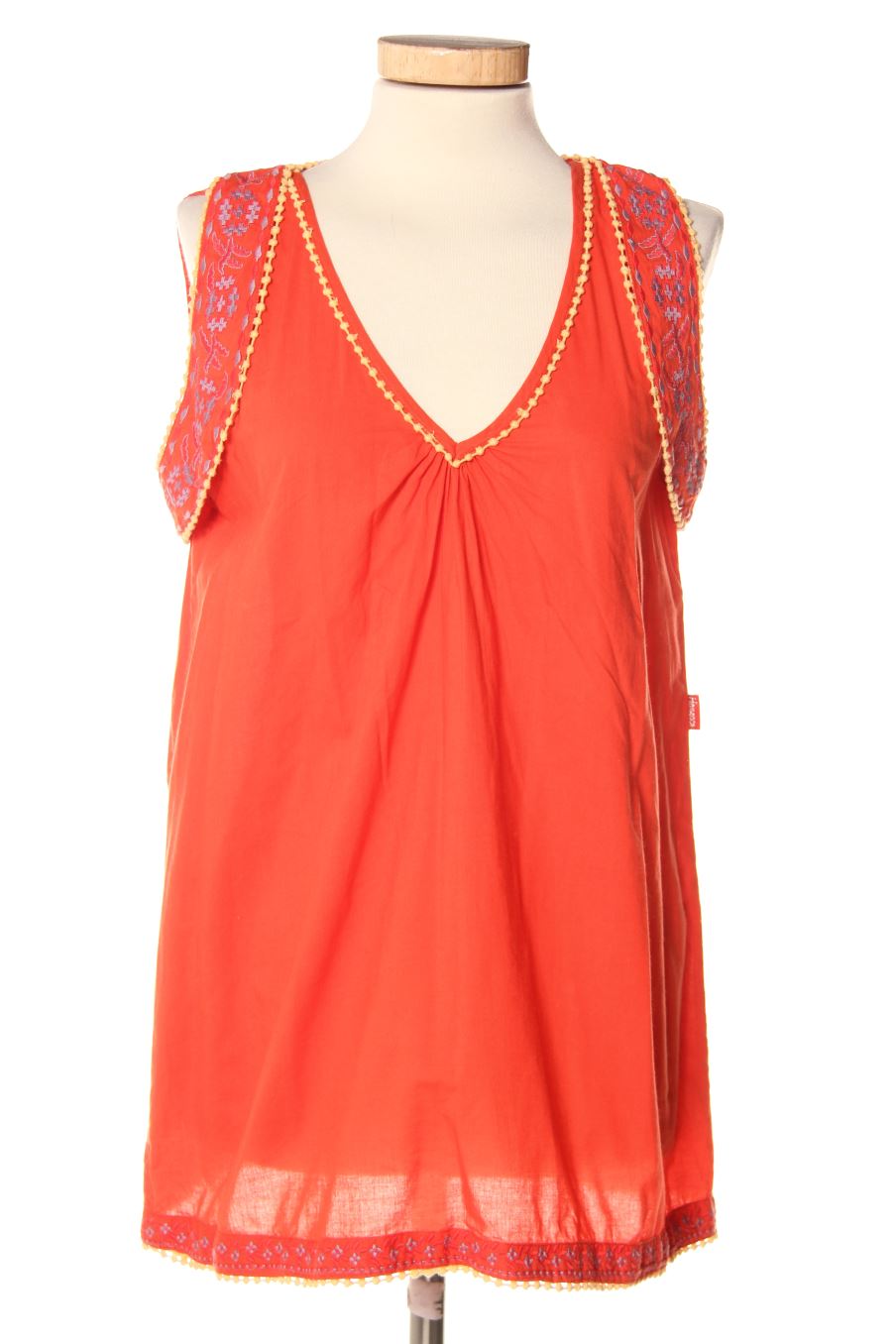 Top de Flamenco de la talla L, de color rojo