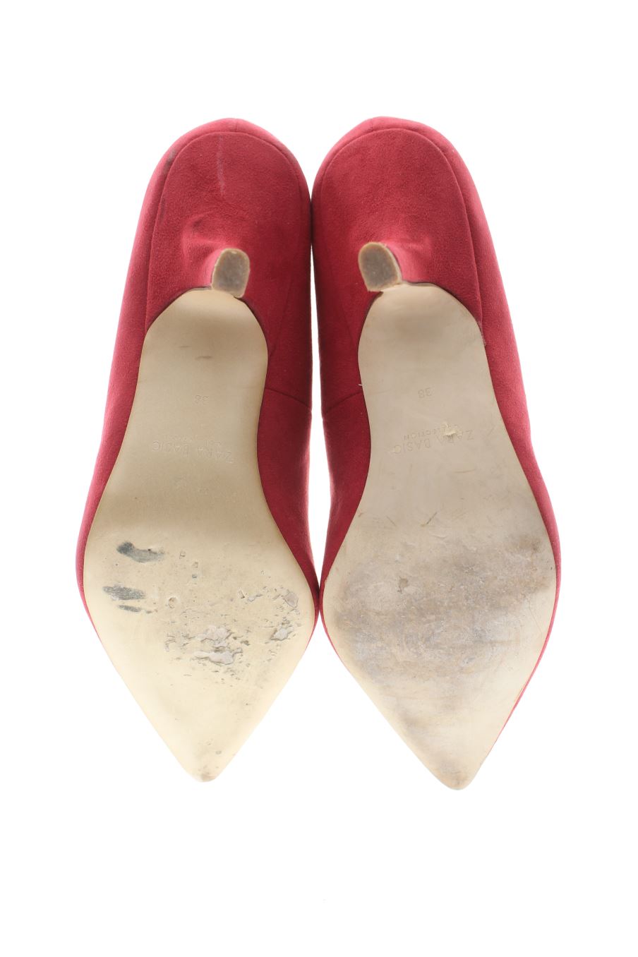 Zapatos de tacon de Zara de la talla 38, de color rojo de