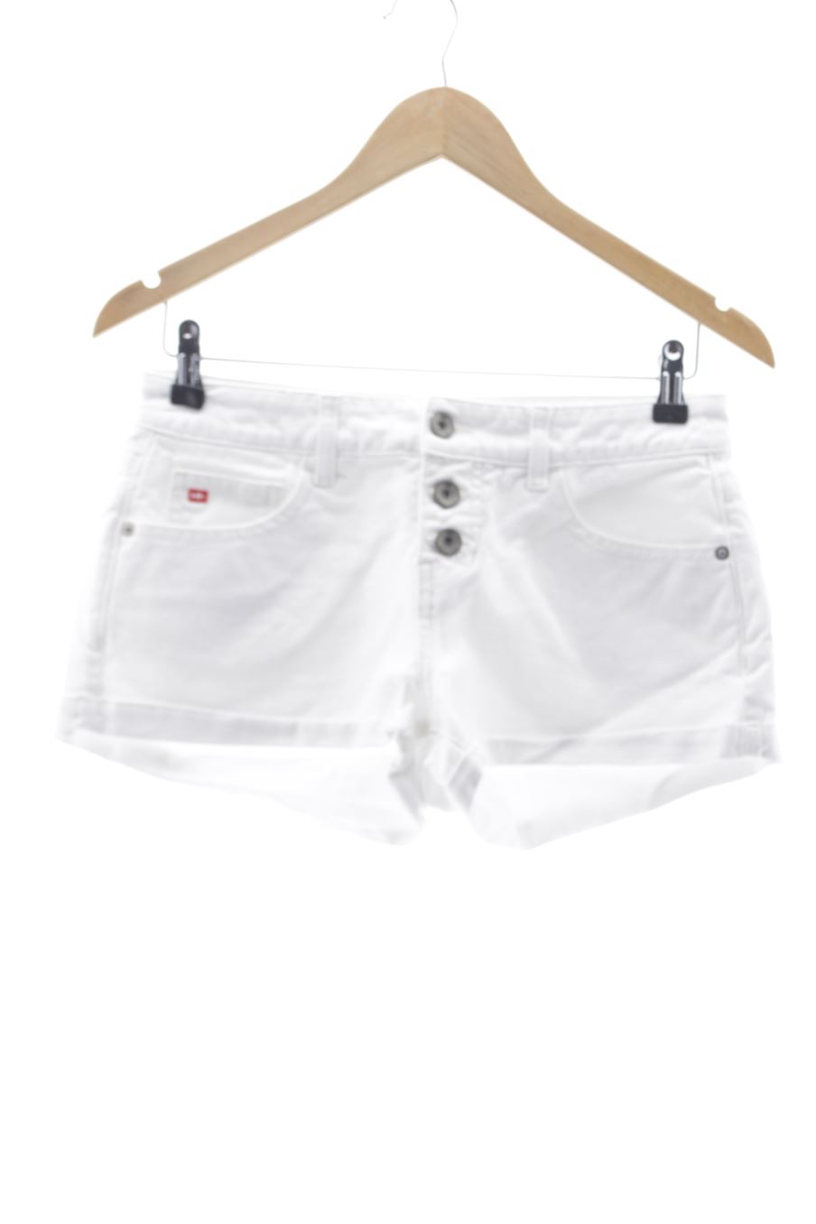 Pantalón corto de Kids de la talla 36, de color blanco de ropa vaquera