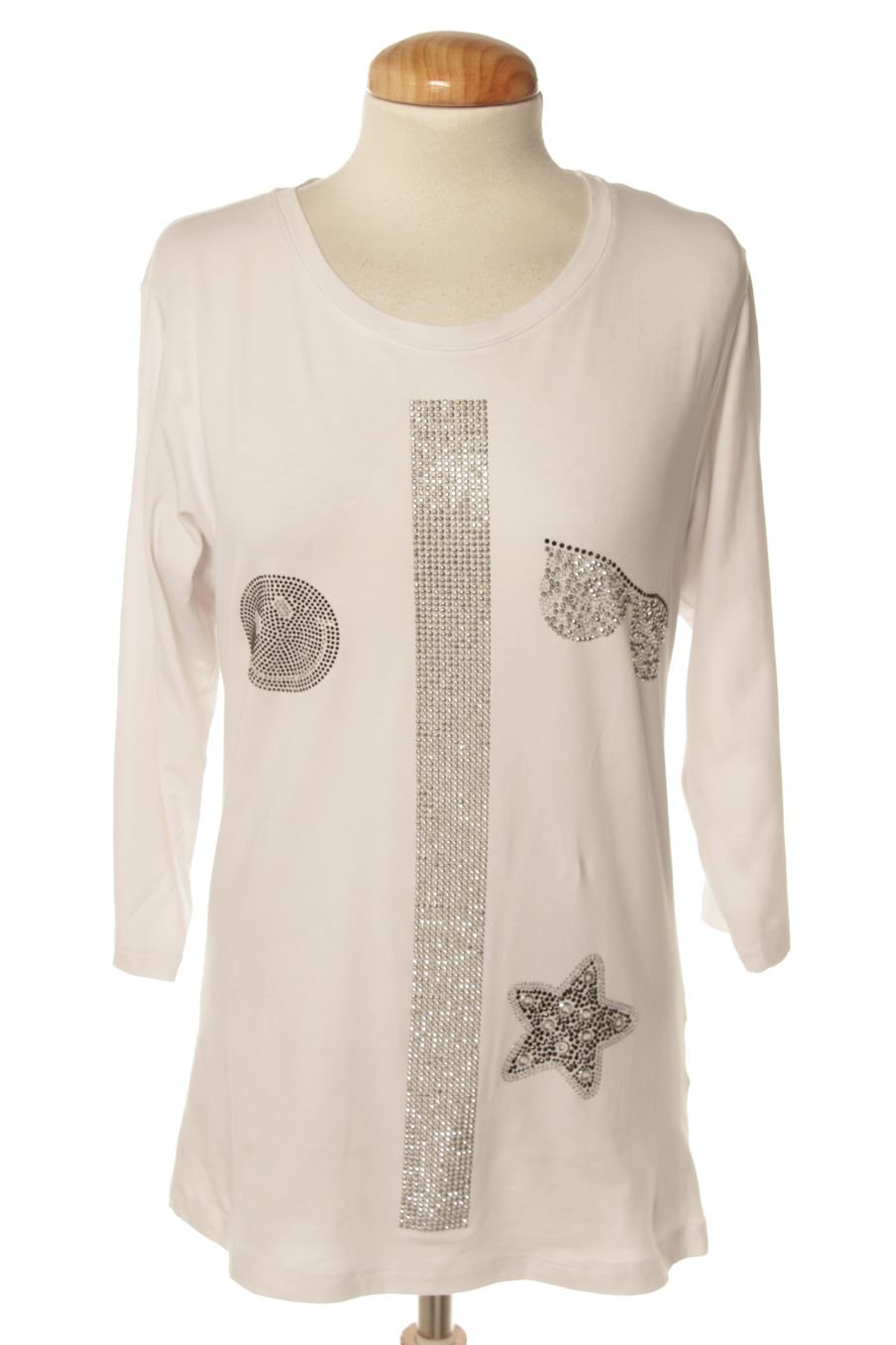 T-shirt à manches longues Made in italy de la taille 38, de couleur blanc