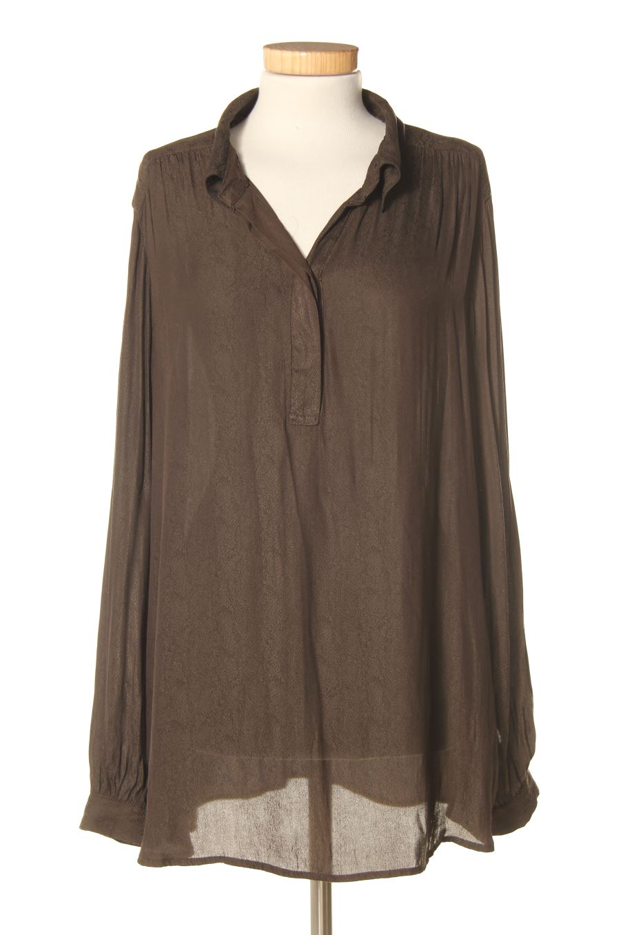 Blouse à manches longues Monoprix de la taille 46, de couleur marron