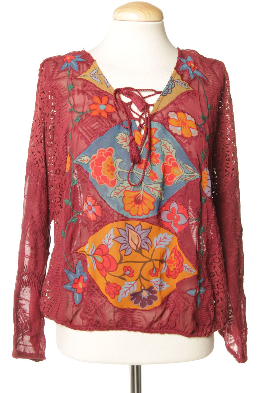 Blouse à manches longues Desigual de la taille M, de couleur bordeaux