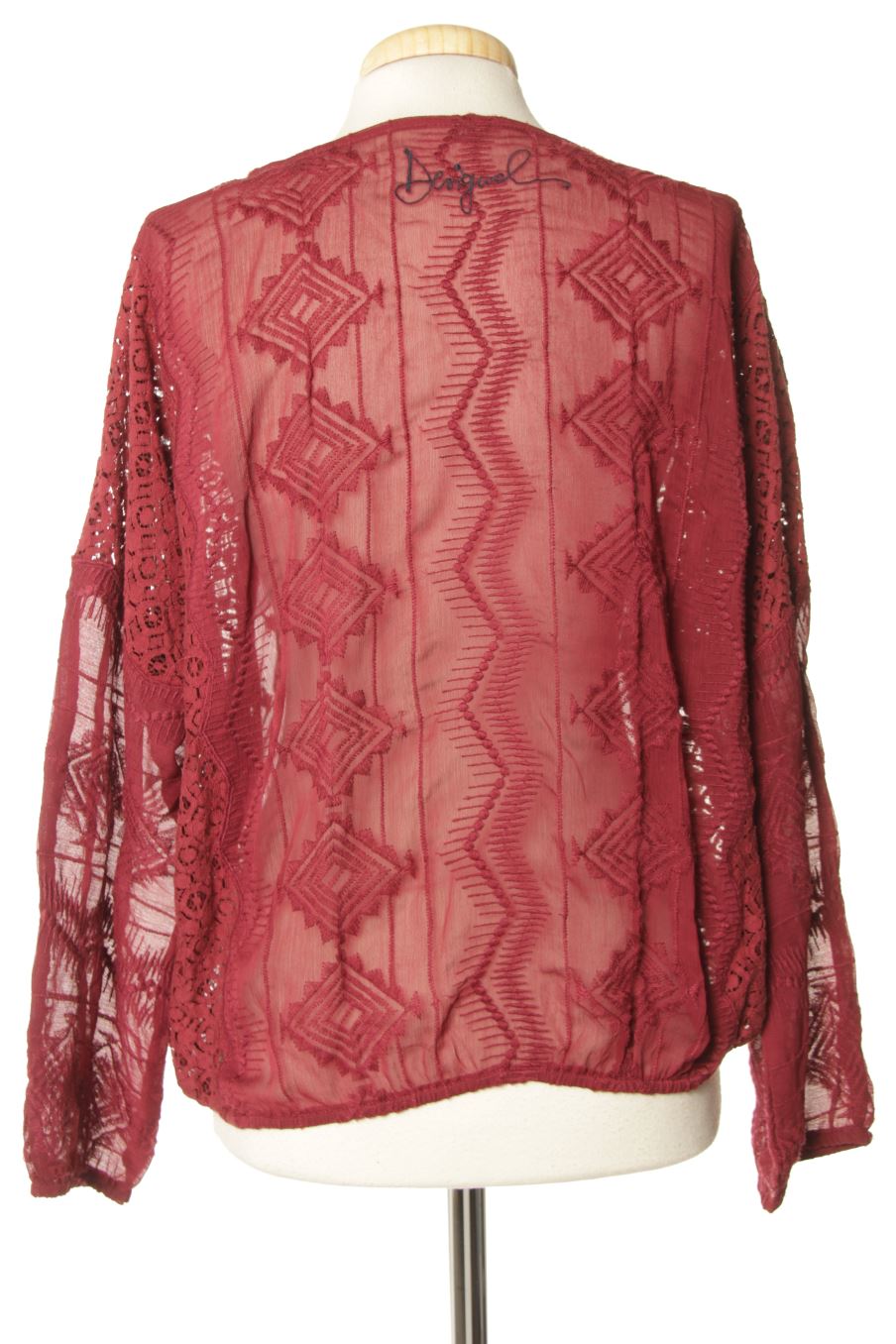 Blouse à manches longues Desigual de la taille M, de couleur bordeaux