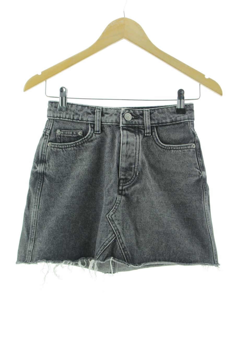 Jupe Bershka de la taille 32, de couleur gris de denim