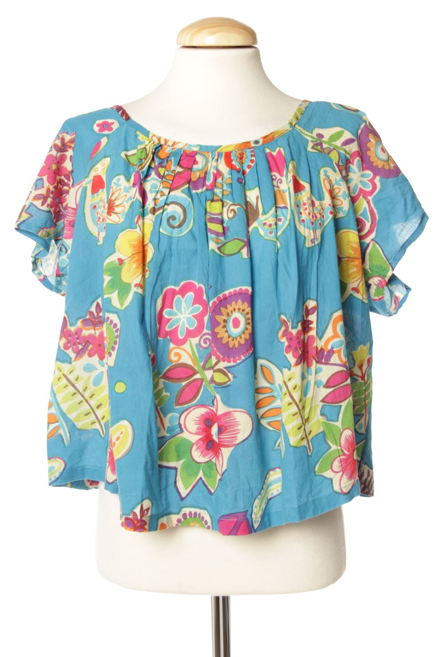 Blusa de manga corta de Janis de la talla XL, de color azul