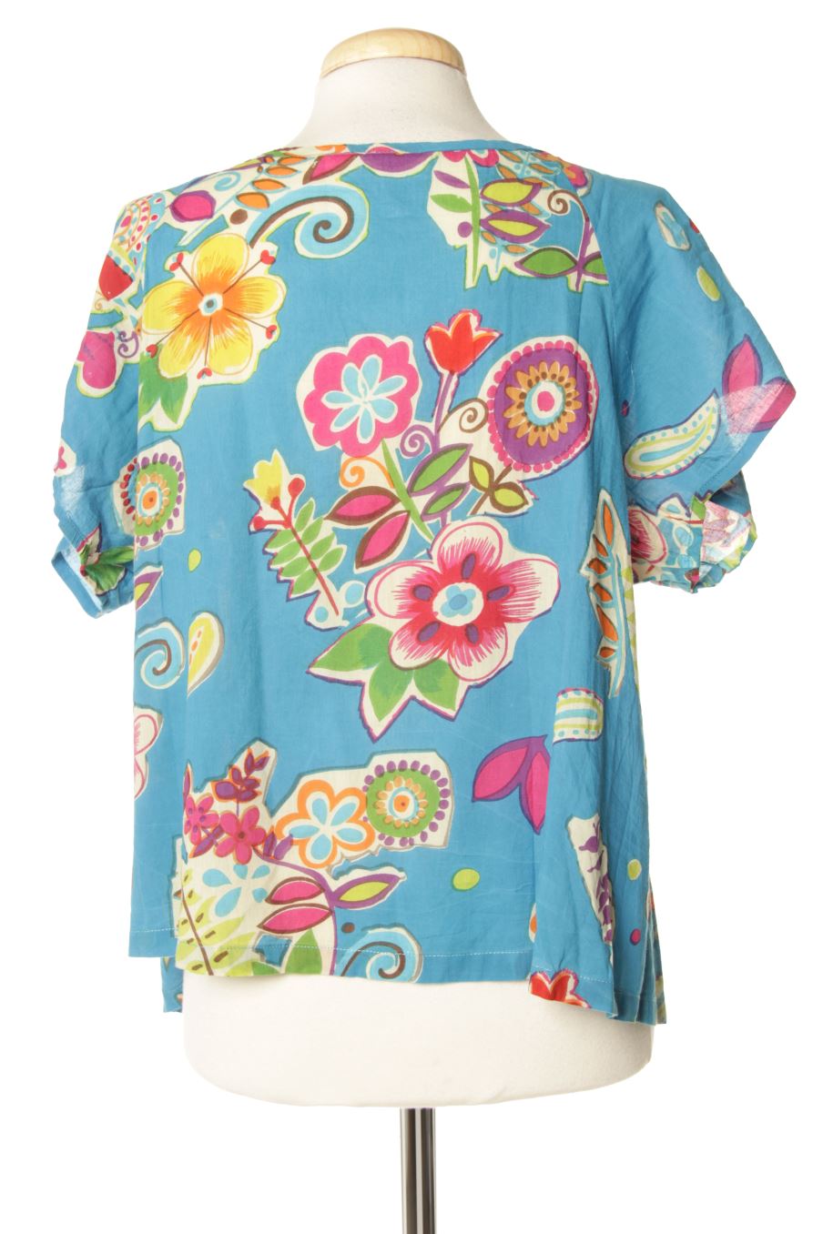 Blusa de manga corta de Janis de la talla XL, de color azul