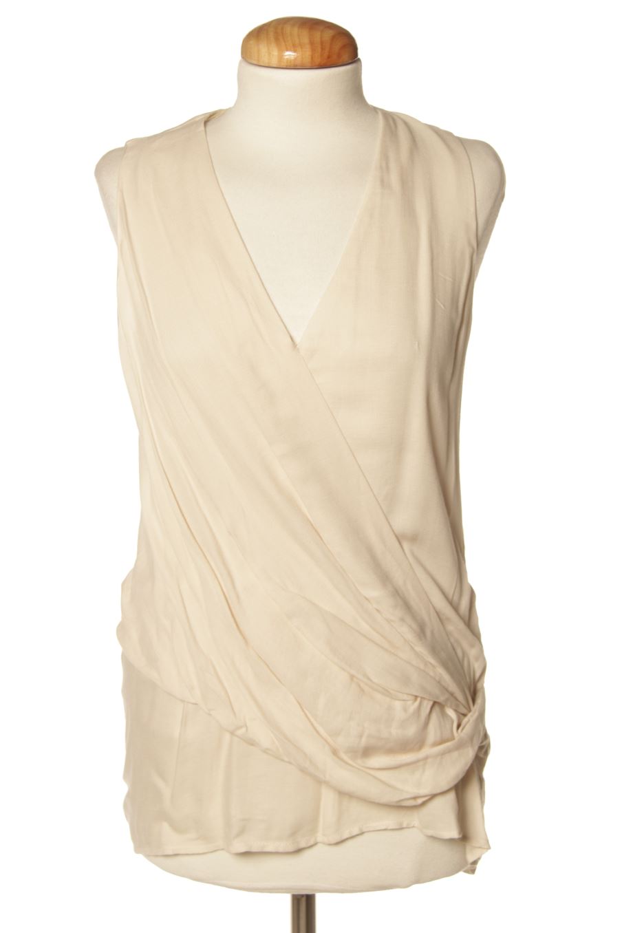 Blusa de manga corta de Mango de la talla XS, de color beige