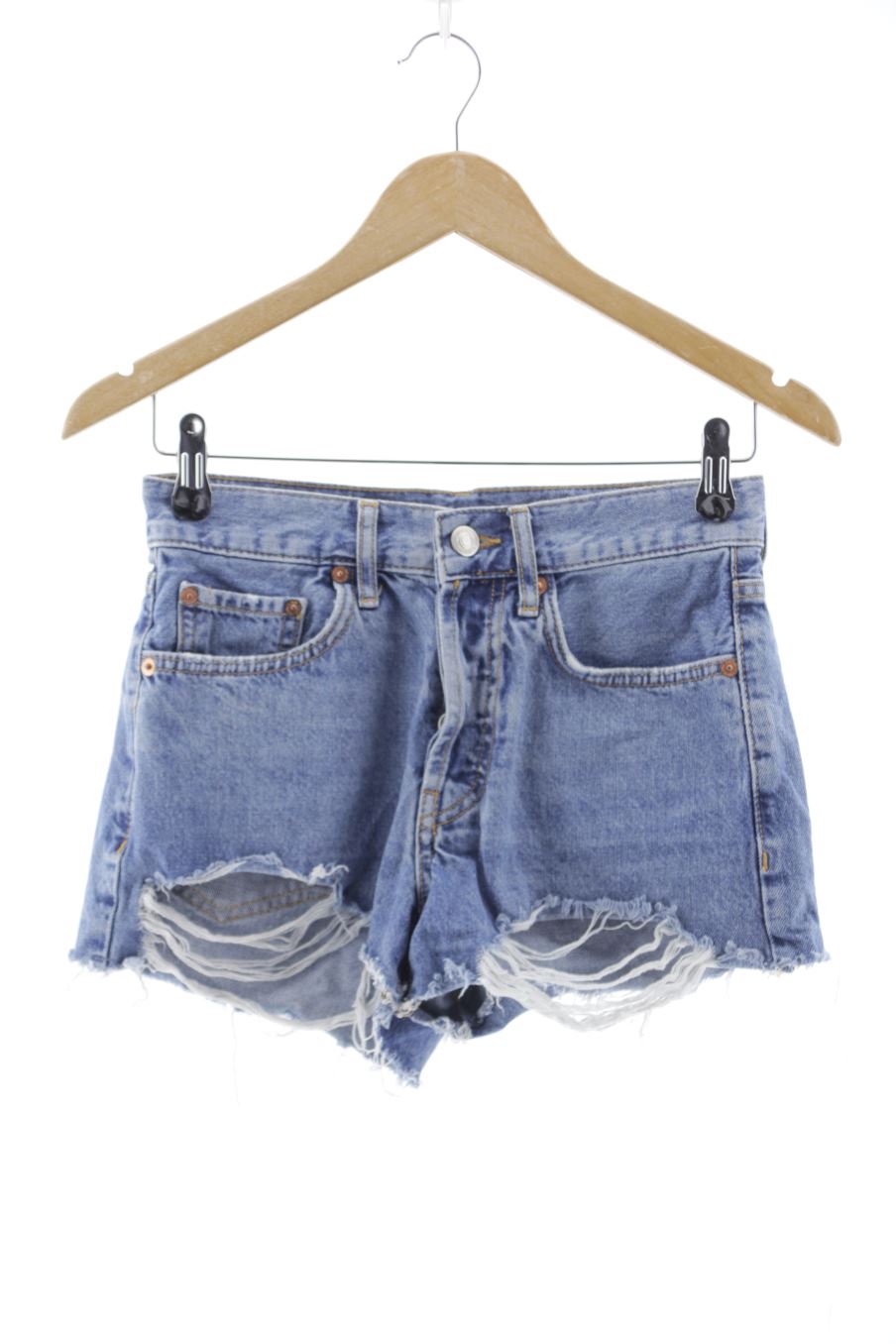 Kurze Hose von Mango Größe 32, Farbe Blau, aus Jeanskleidung für