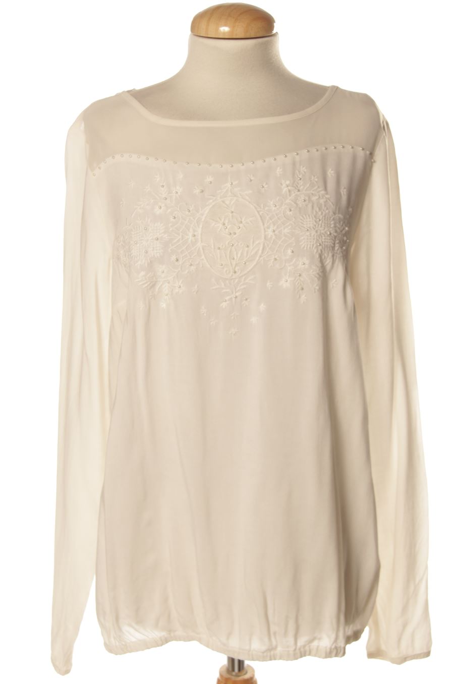 Langärmelige Bluse von Encuentro Größe 40, Farbe Weiss, für
