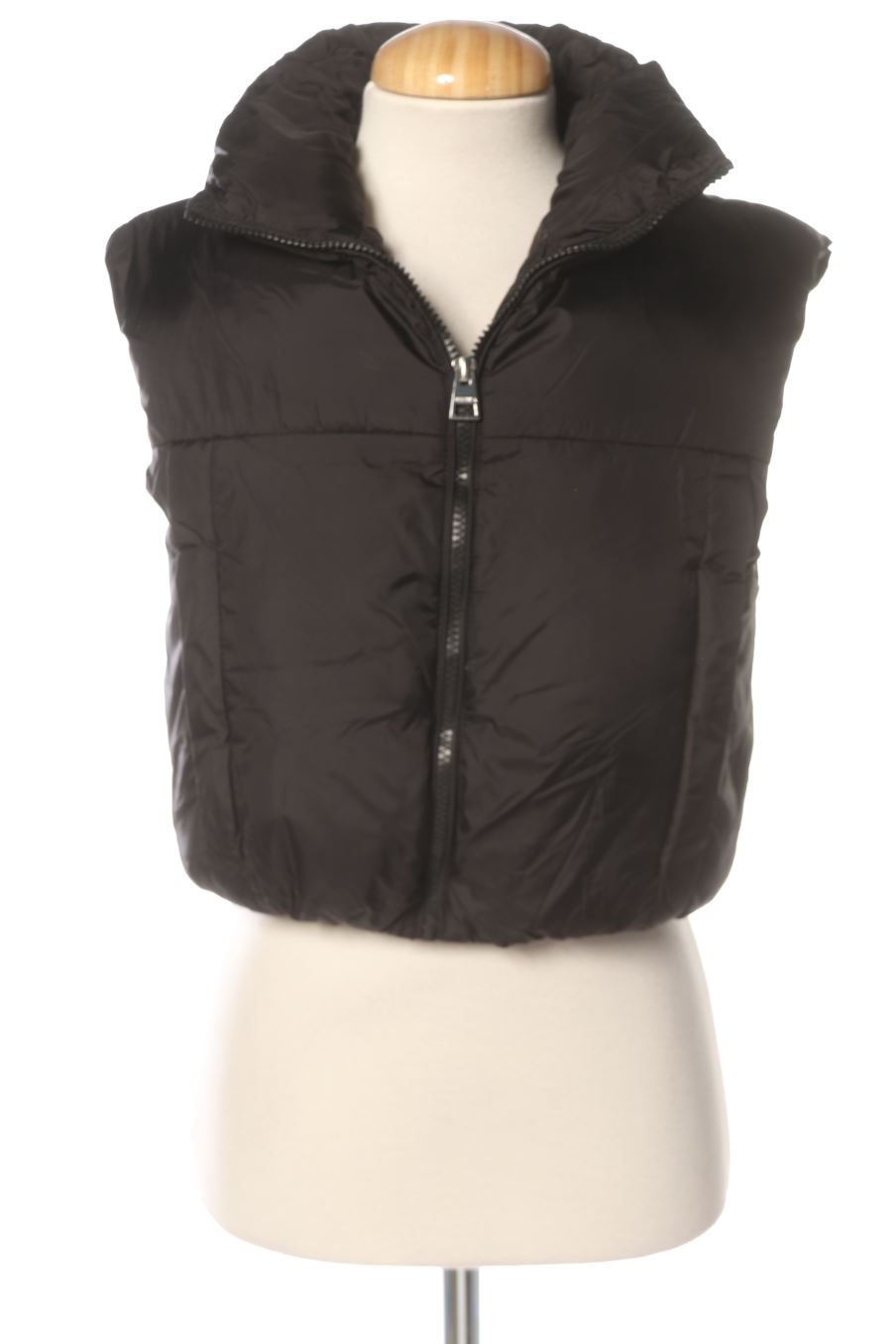 Chaleco de abrigo de Bershka de la talla XS, de color negro