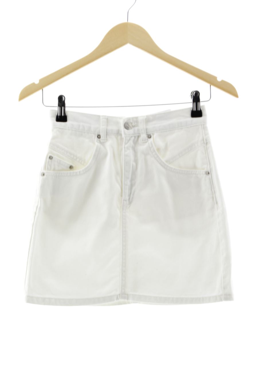 Falda de Pull & Bear de la talla S, de color blanco de ropa vaquera