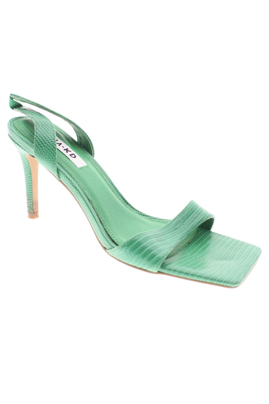 Sandalias tacon de NA-KD de la talla 37, de color verde de