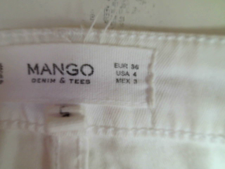 Jeans Mango de la taille 36, de couleur blanc de denim