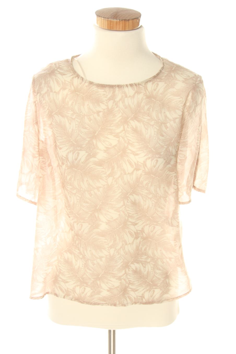 Blouse à manches courtes Zara de la taille S, de couleur beige