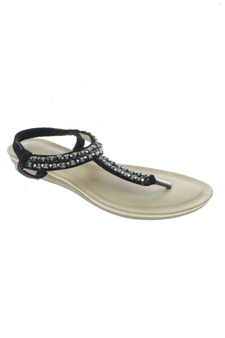 Sandalias planas de foxy UP de la talla 39, de color negro de