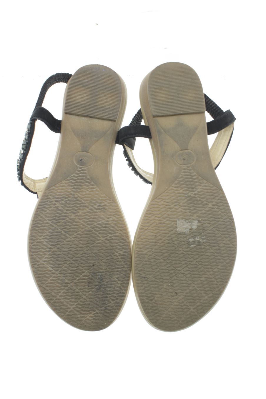 Sandalias planas de foxy UP de la talla 39, de color negro de