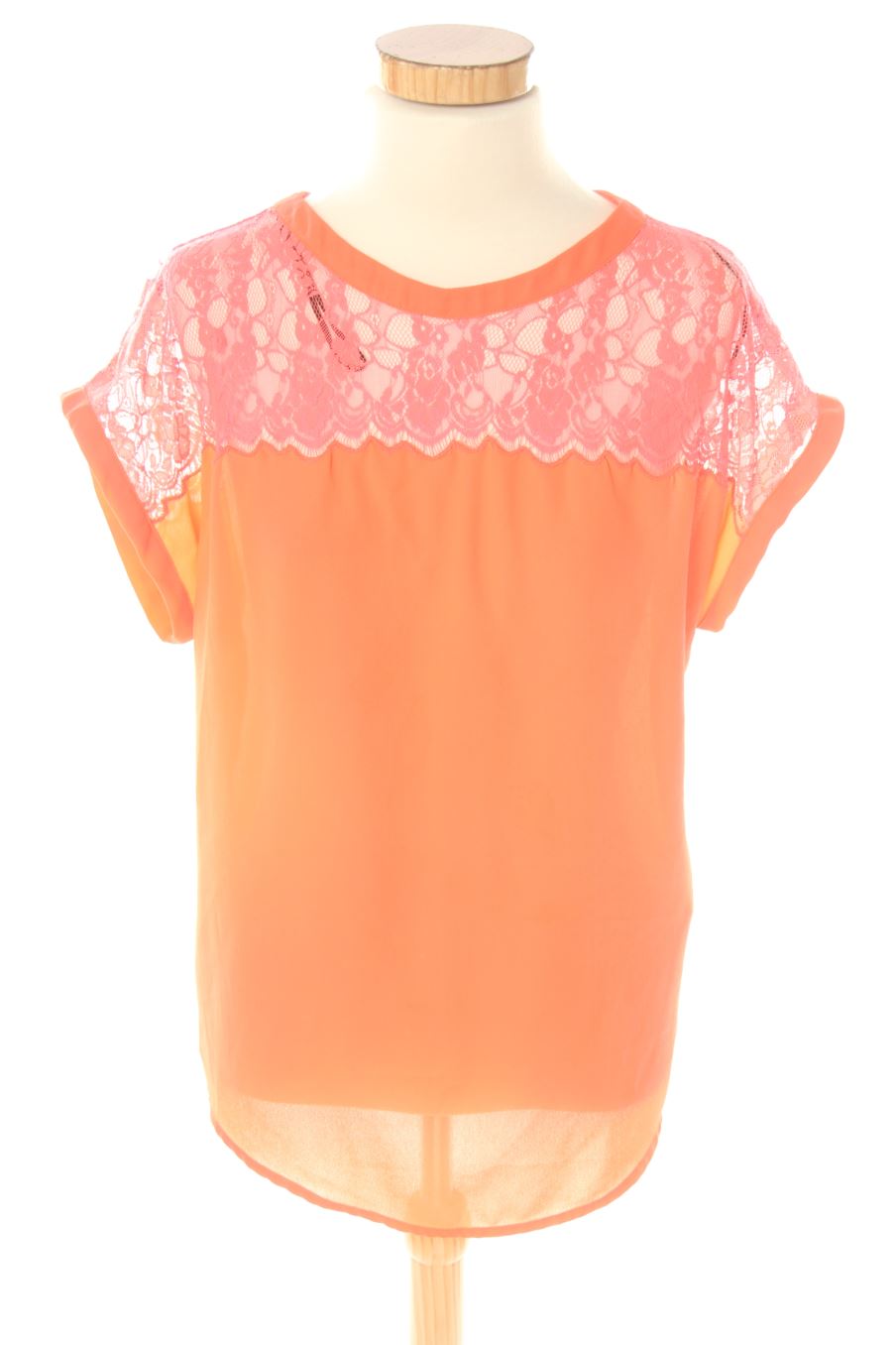 Blouse à manches courtes H&M de la taille 34, de couleur rose