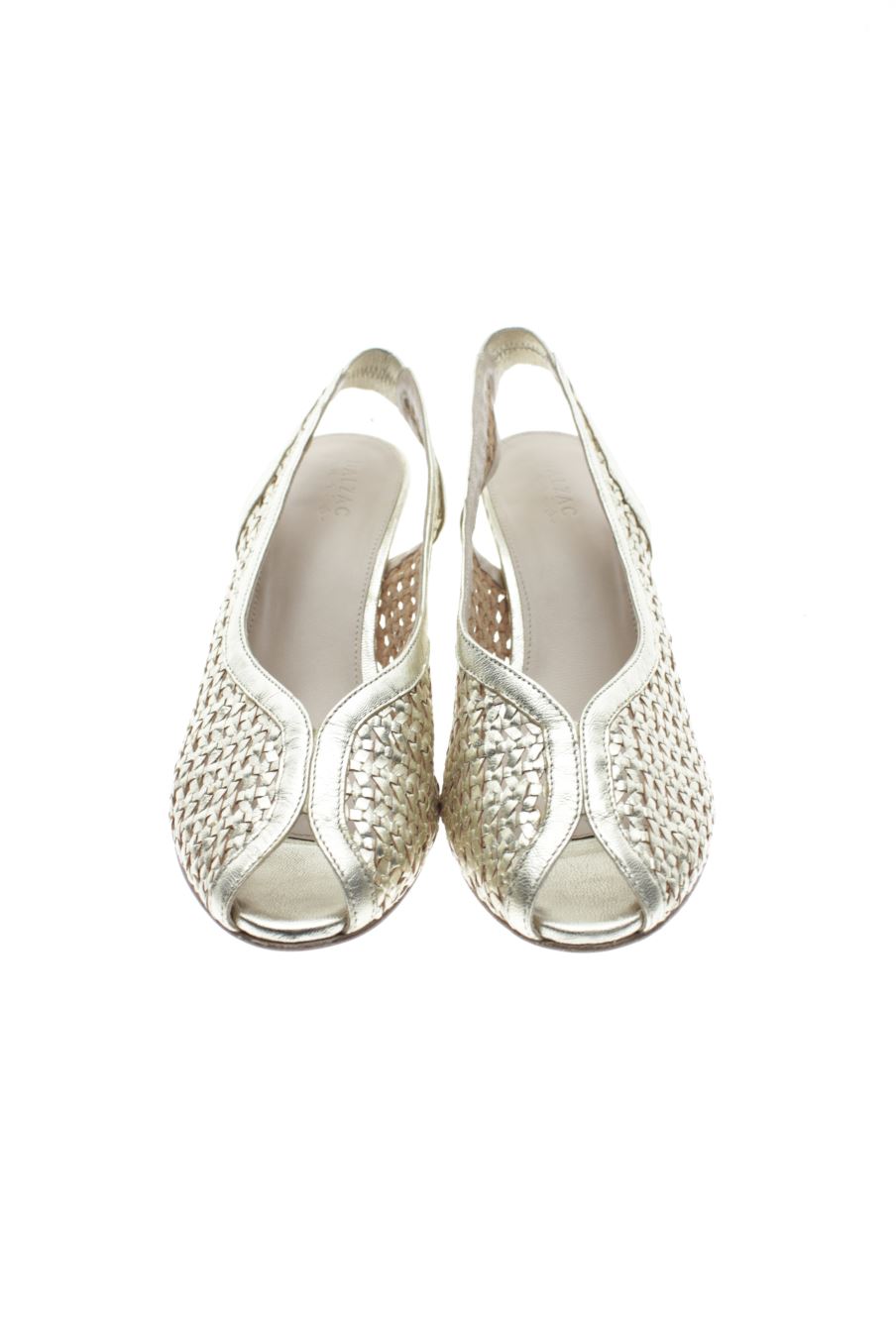 Sandalias tacon de Balzac paris de la talla 38, de color dorado de