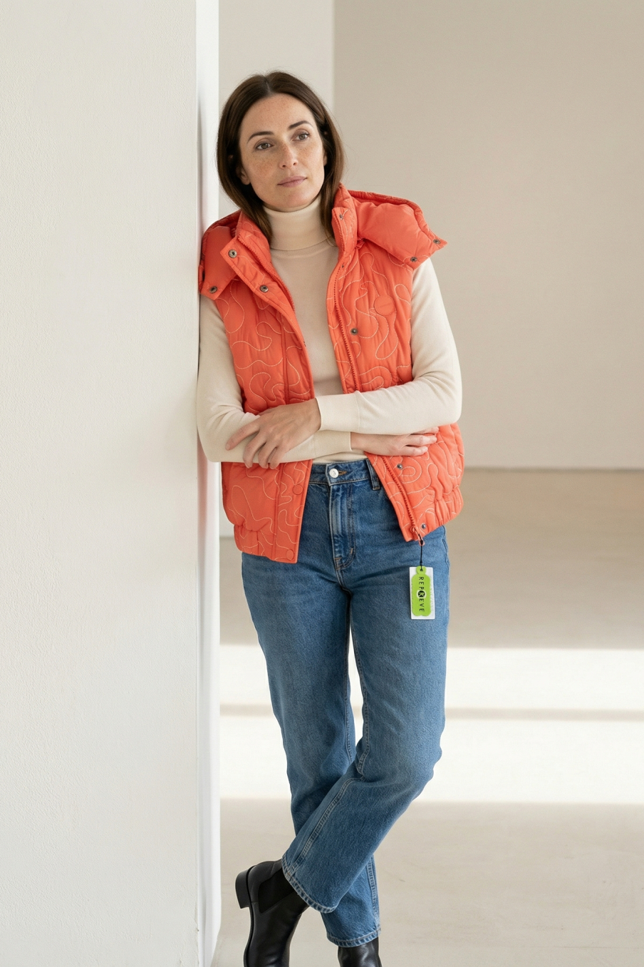 Gilet imbottito de Desigual de la talla M, de color arancione