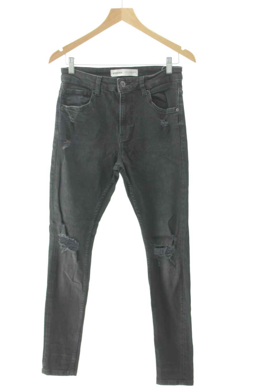 Jeans Bershka de la taille 38, de couleur noir de denim