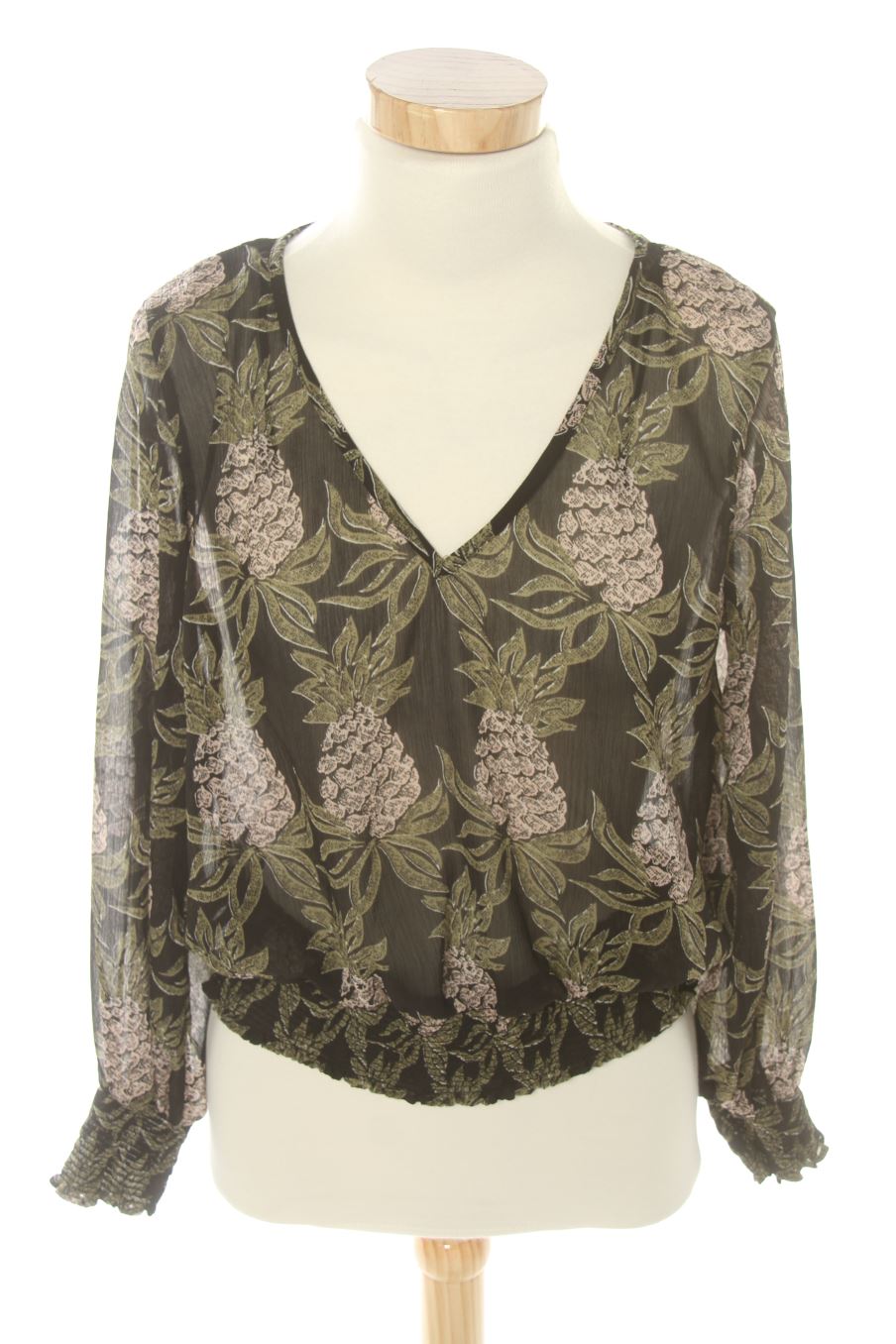 Blouse à manches longues H&M de la taille 36, de couleur vert