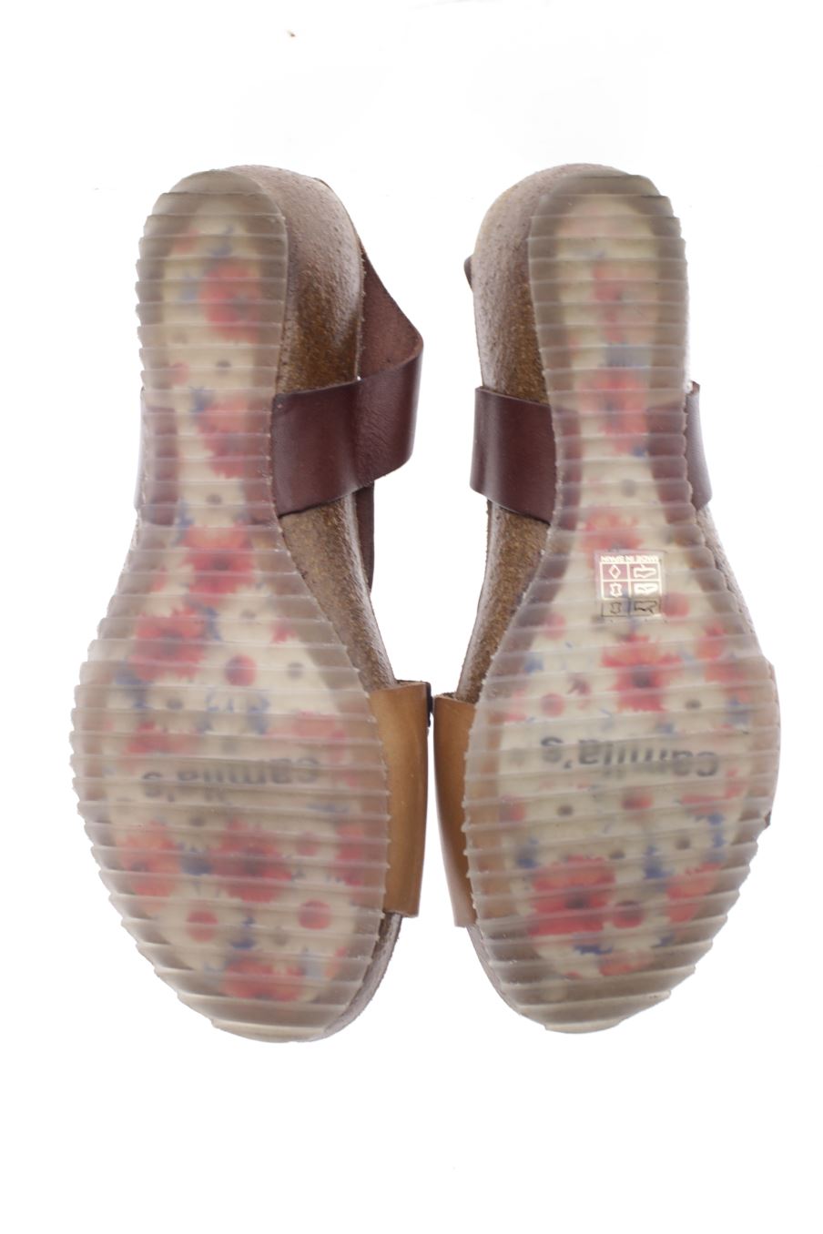 Sandalias tacon de Camila's de la talla 40, de color marrón de