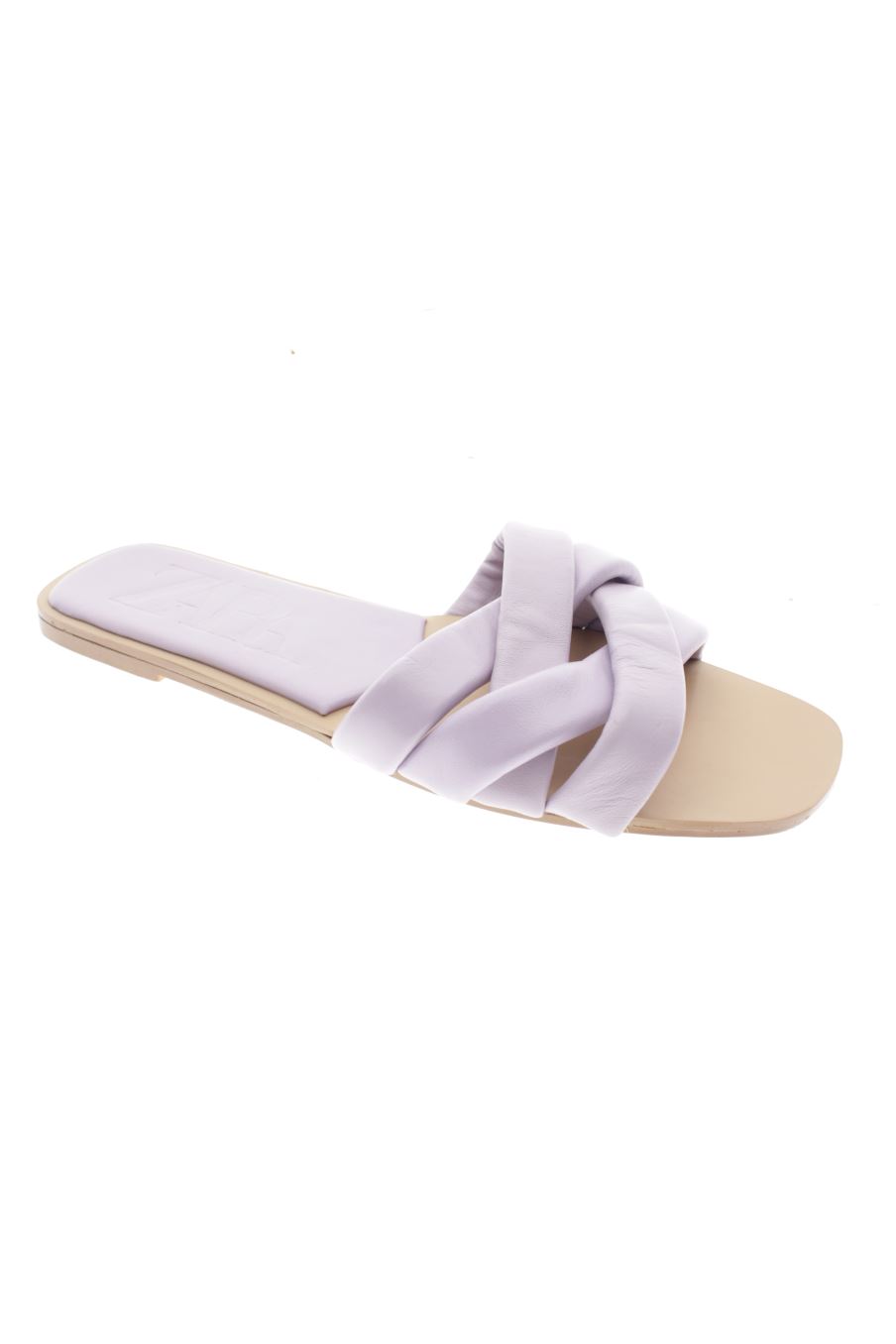Sandalias planas de Zara de la talla 39, de color morado de
