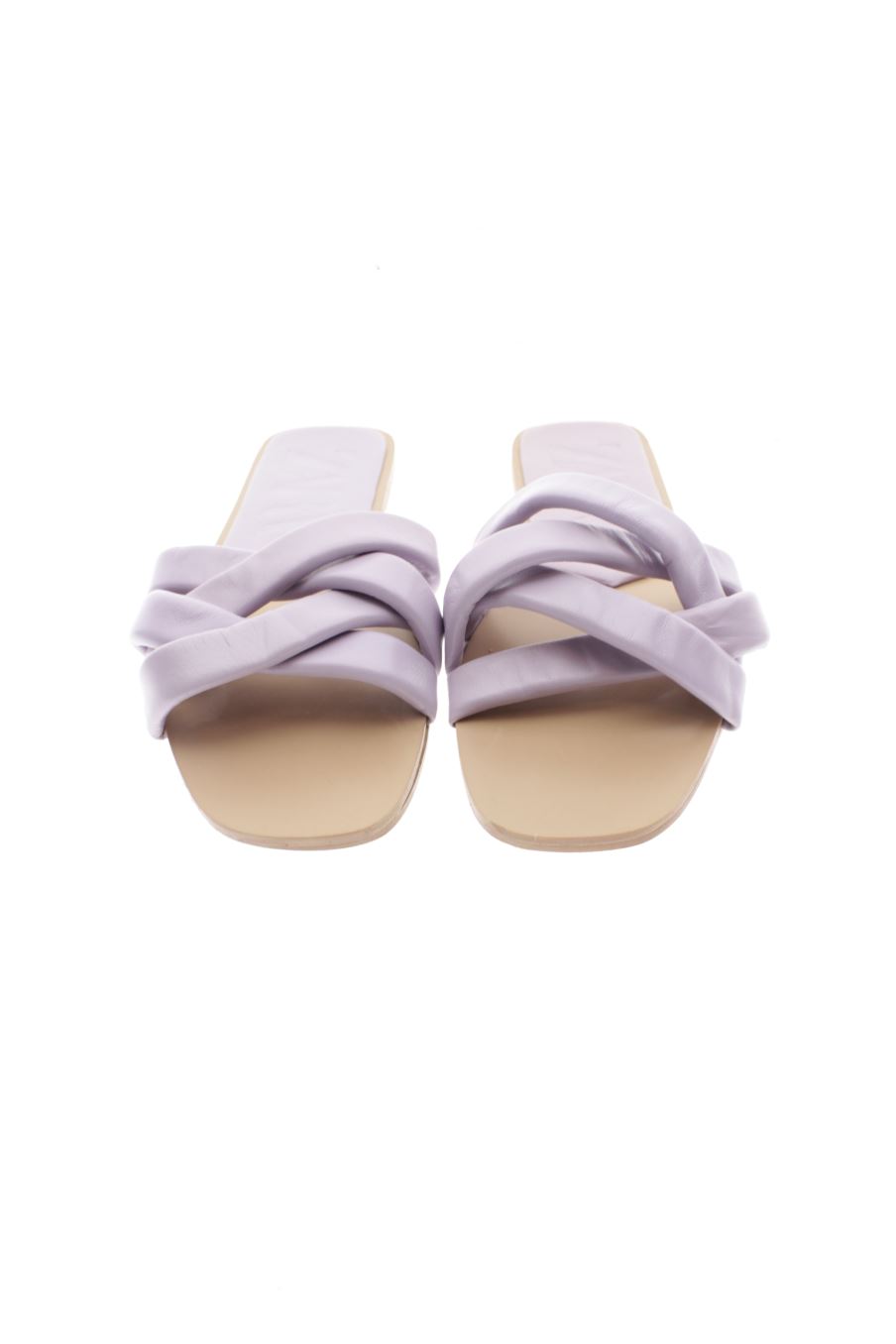 Sandalias planas de Zara de la talla 39, de color morado de