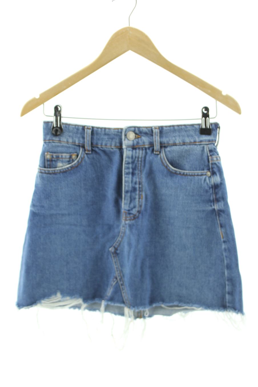 Jupe Bershka de la taille 36, de couleur bleu de denim